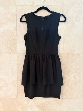 H&M Black Sleeveless Peplum Mini Dress